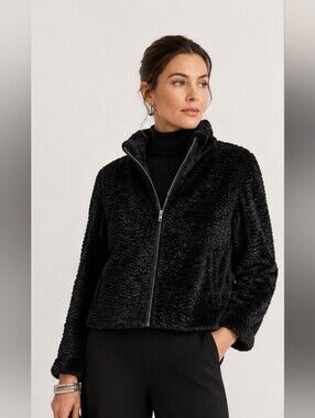 Fabulous Fur Black Faux Fur Jacket